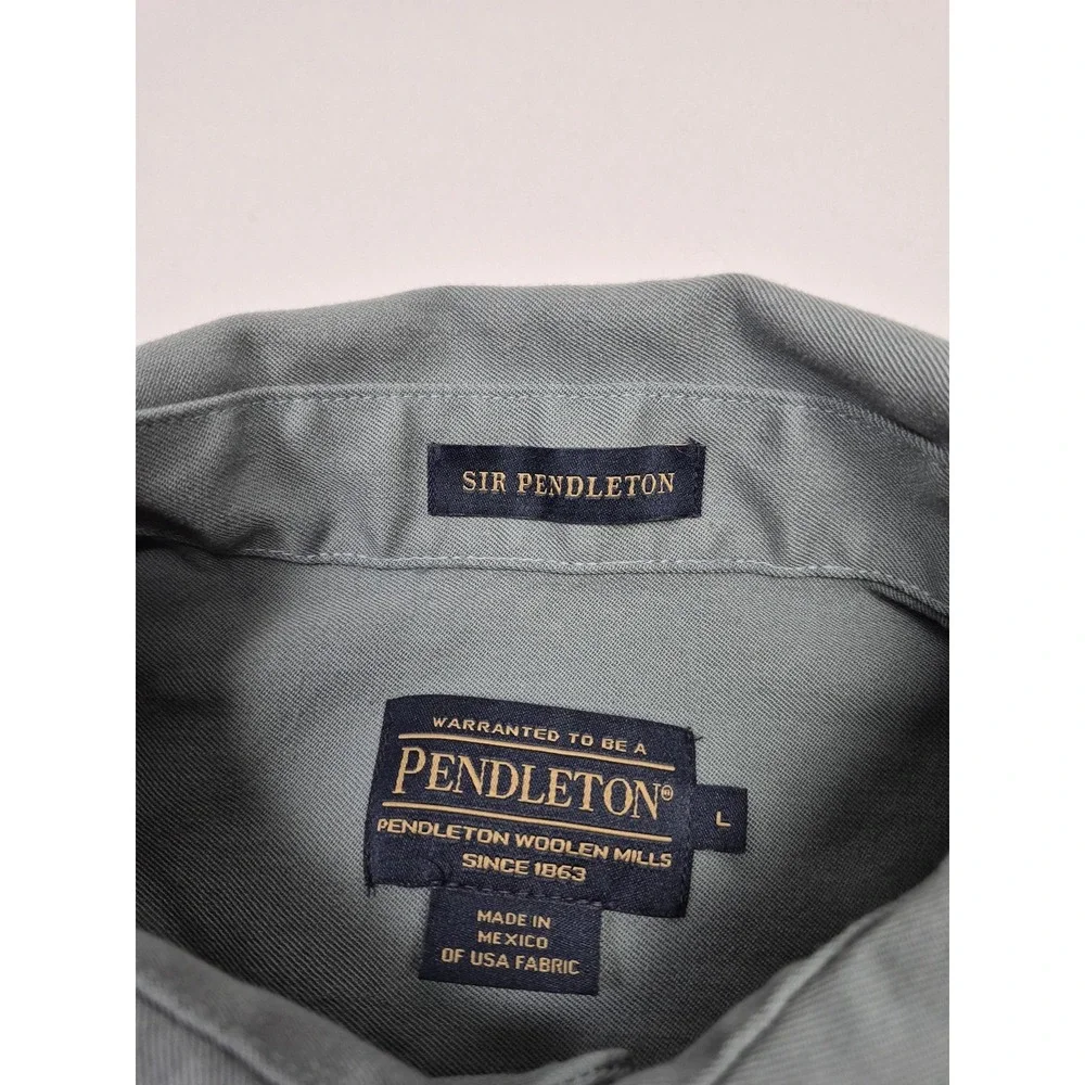 Pendleton Shirt Mens L Gray Wool Twill Sir Pendleton Button Up L/S Casual - Picture 4 of 13